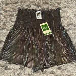 NWT Silver Iridescent Queen of Sparkles Swing Shorts XS
